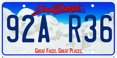 SD license plate 92AR36