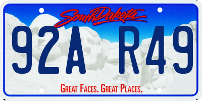 SD license plate 92AR49