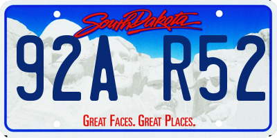 SD license plate 92AR52