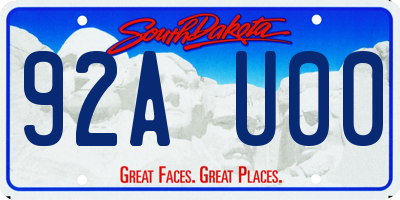SD license plate 92AU00