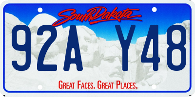 SD license plate 92AY48