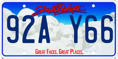 SD license plate 92AY66
