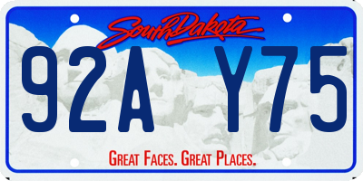 SD license plate 92AY75
