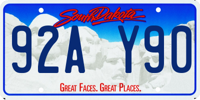 SD license plate 92AY90