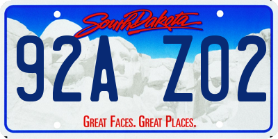 SD license plate 92AZ02