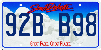 SD license plate 92BB98