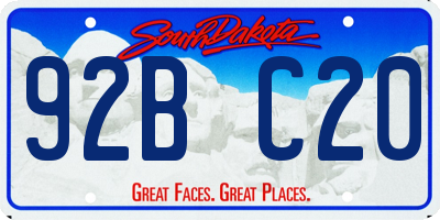 SD license plate 92BC20