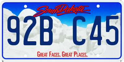 SD license plate 92BC45