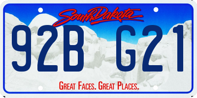 SD license plate 92BG21