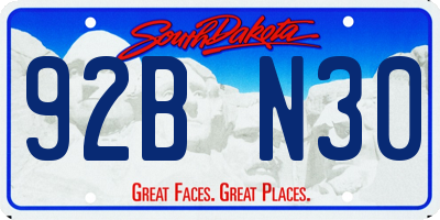 SD license plate 92BN30