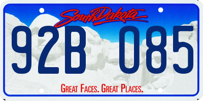 SD license plate 92BO85