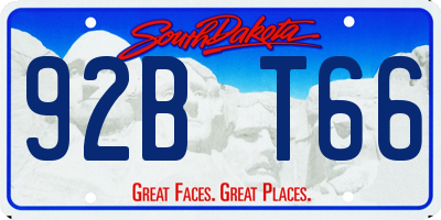 SD license plate 92BT66