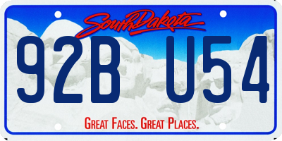 SD license plate 92BU54