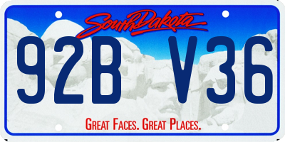 SD license plate 92BV36