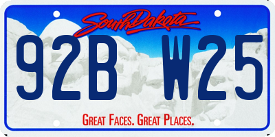SD license plate 92BW25