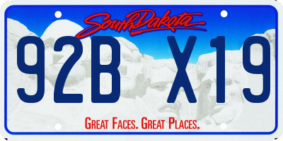 SD license plate 92BX19