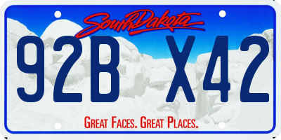 SD license plate 92BX42
