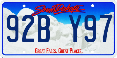 SD license plate 92BY97