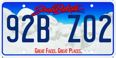 SD license plate 92BZ02