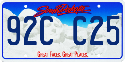 SD license plate 92CC25