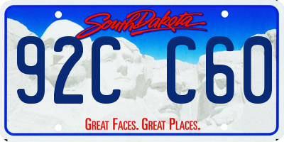 SD license plate 92CC60