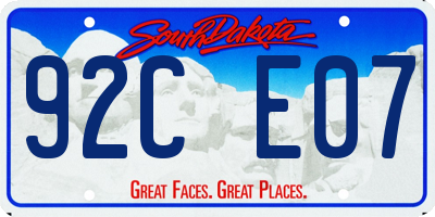 SD license plate 92CE07