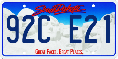 SD license plate 92CE21