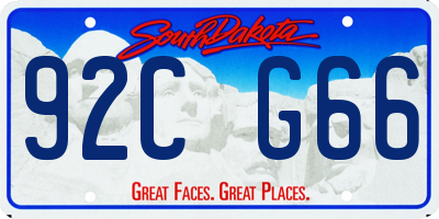 SD license plate 92CG66