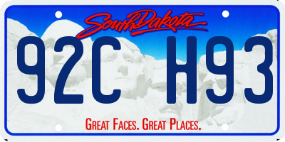 SD license plate 92CH93