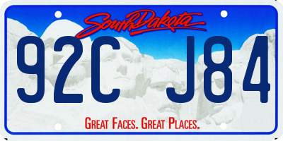 SD license plate 92CJ84