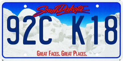 SD license plate 92CK18