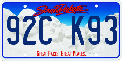 SD license plate 92CK93