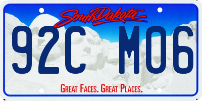 SD license plate 92CM06
