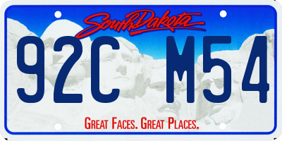 SD license plate 92CM54