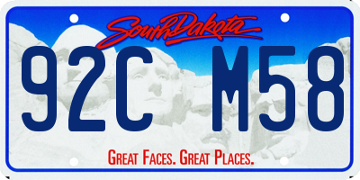 SD license plate 92CM58