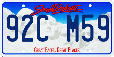 SD license plate 92CM59