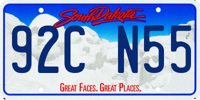 SD license plate 92CN55