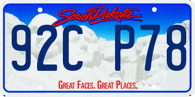 SD license plate 92CP78