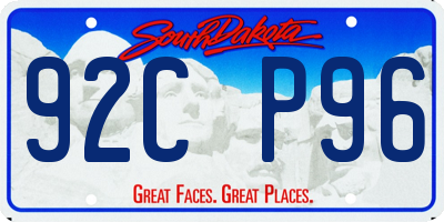 SD license plate 92CP96