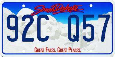 SD license plate 92CQ57