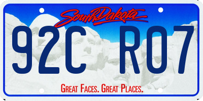 SD license plate 92CR07