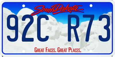 SD license plate 92CR73