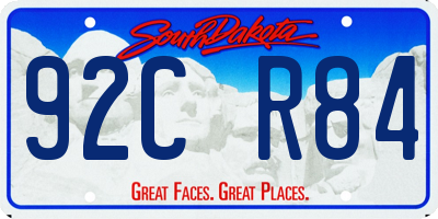 SD license plate 92CR84