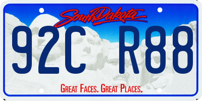 SD license plate 92CR88