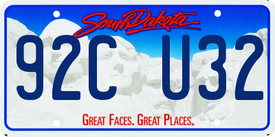 SD license plate 92CU32
