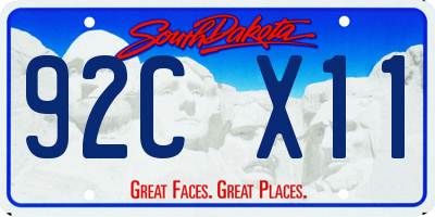 SD license plate 92CX11