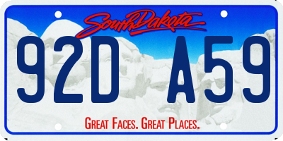 SD license plate 92DA59