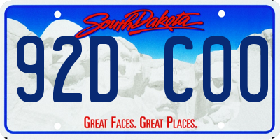 SD license plate 92DC00