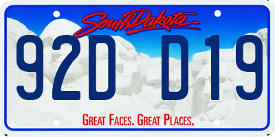 SD license plate 92DD19