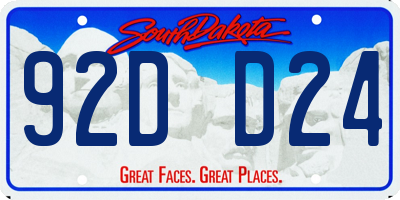 SD license plate 92DD24